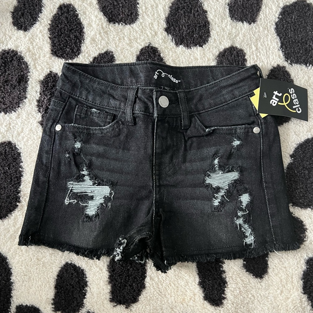 Girls art class denim shorts